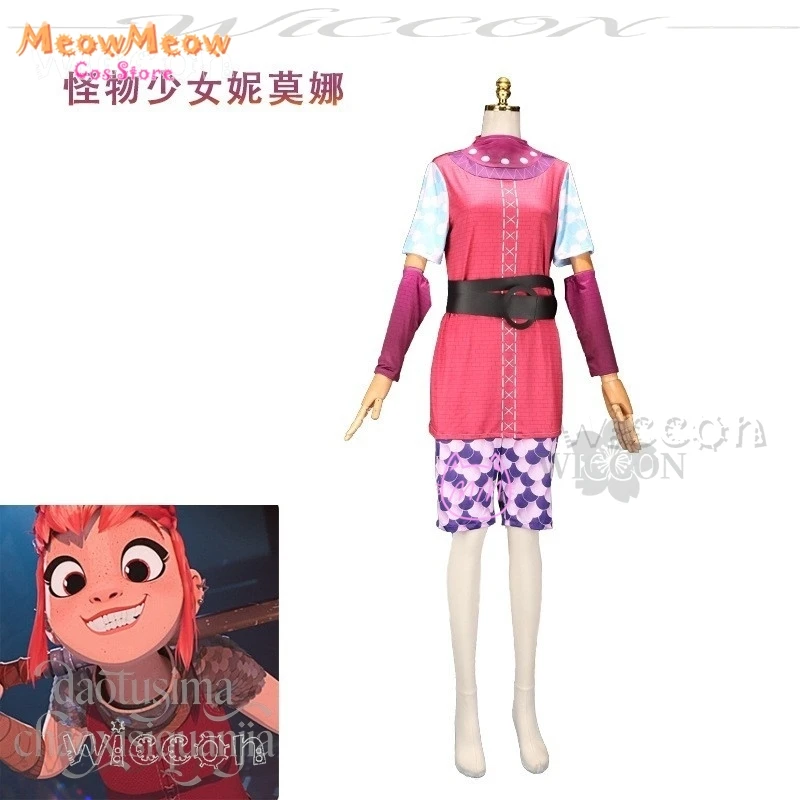 Anime Nimona Cosplay Punk ropa Medieval disfraz de escenario actuación traje rosa cinturón pelucas disfraces sexy de Navidad para niñas