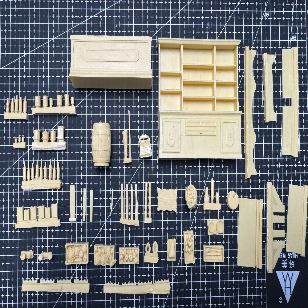 Large Set 1/35 Scene Layout Resin Set, Resin Display Cabinet Combination, Unpainted, Needs To Be Assembled