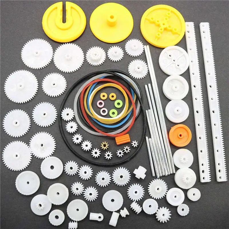 FBIL-164PCS Gear Package Kit DIY Gear Assortment Accessories Set For Motor Car Robot Various Gear Axle Belt Bushings