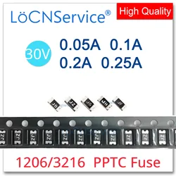 1000PCS 1206 SMD Fuse 30V 0.05A 0.1A 0.2A 0.25A 50mA 100mA 200mA 250mA PPTC PolySwitch Self-Recovery Fuse Resettable Fuse