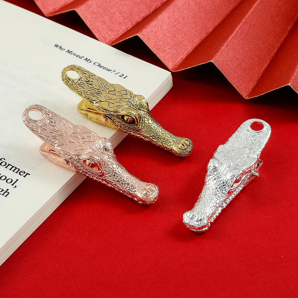 Metal Alligator Book Clip Creative Animal Book Notebook Tool Stationery Exquisite Book Clip for Book Decoration Storage Clip