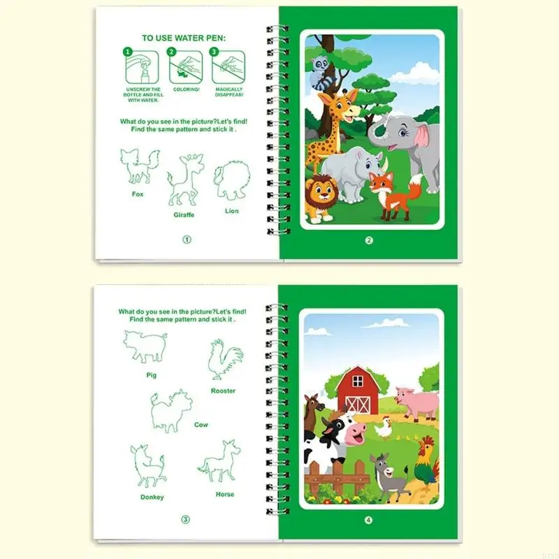 D7YD 6 stuks magisch waterdrapping boek Ontkenningsspeelgoed kunstspeelgoed voor kinderen peuters