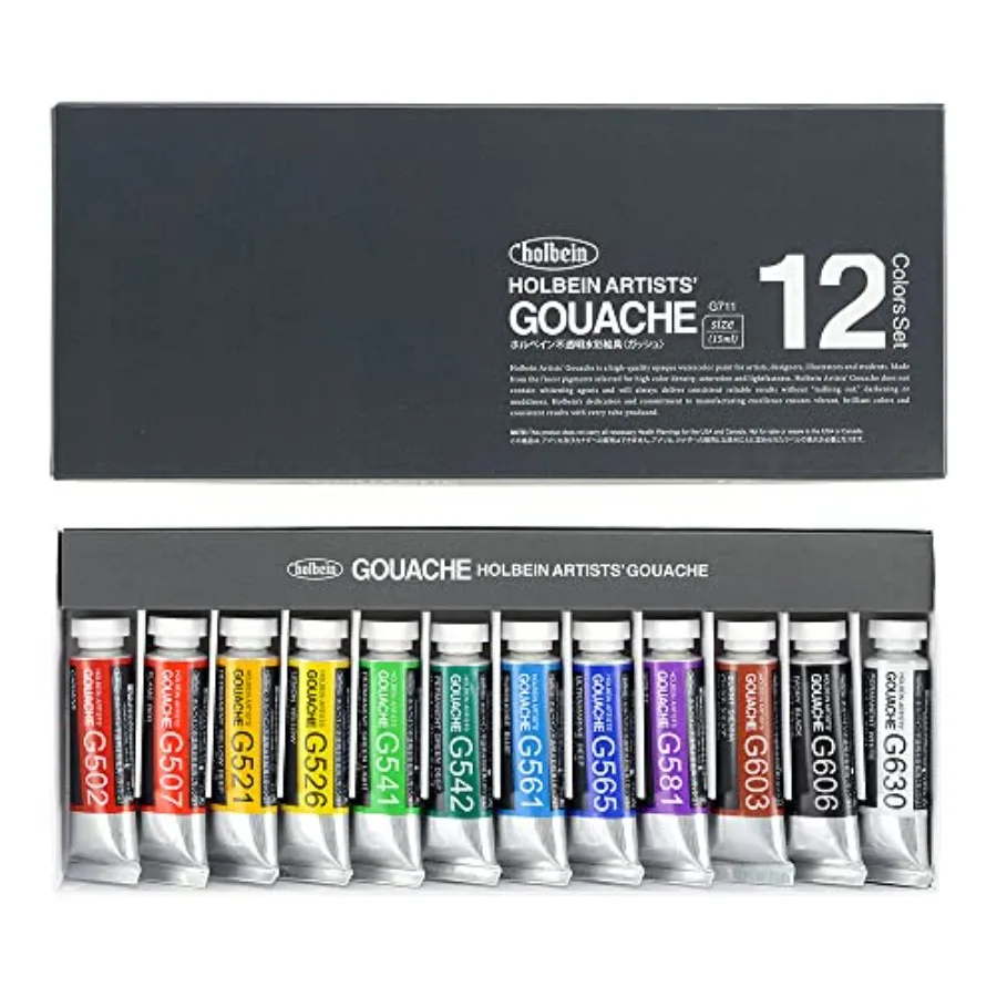 

Набор гуаши Holbein Artists' Gouache, 12 цветов, G711, 15 мл, №5