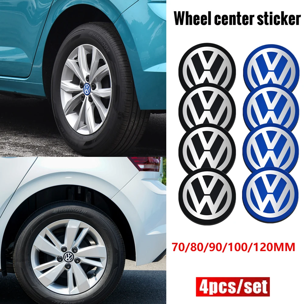 70MM/80MM/90MM/100MM/120MM Car Tyre Wheel Center Hub Cap Badge Decoration Sticker for Volkswagen VW R Line Touareg Passat Polo