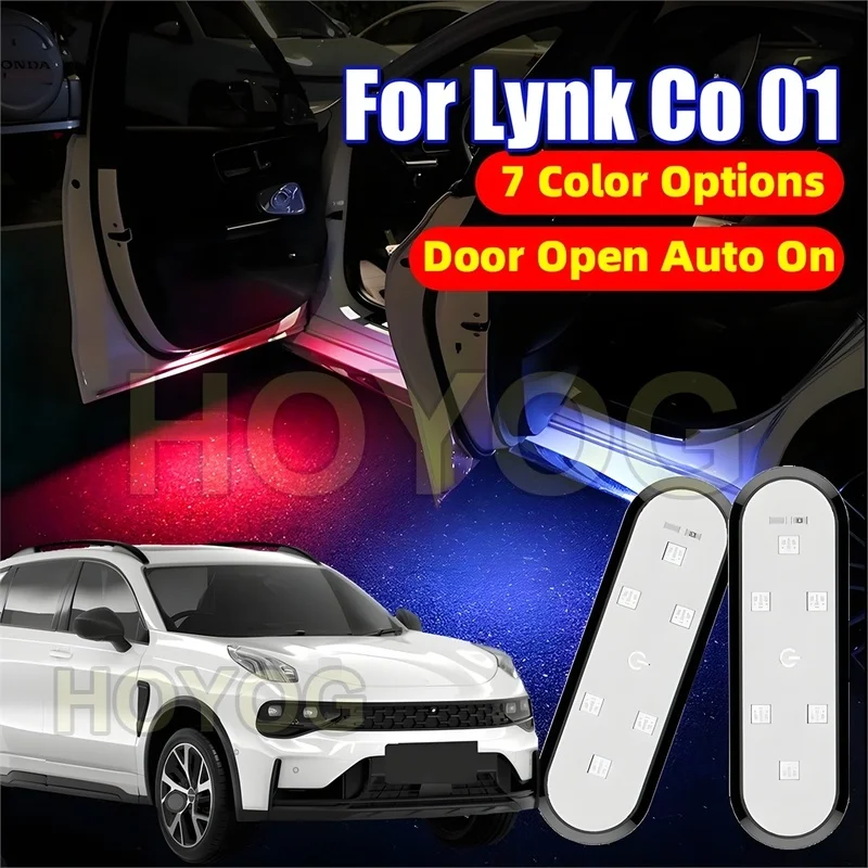 Fit for Lynk & Co 01 2020-2026 USB Rechargeable Wireless Car Door Courtesy Light with Automatic On/Off for Puddle Lighting