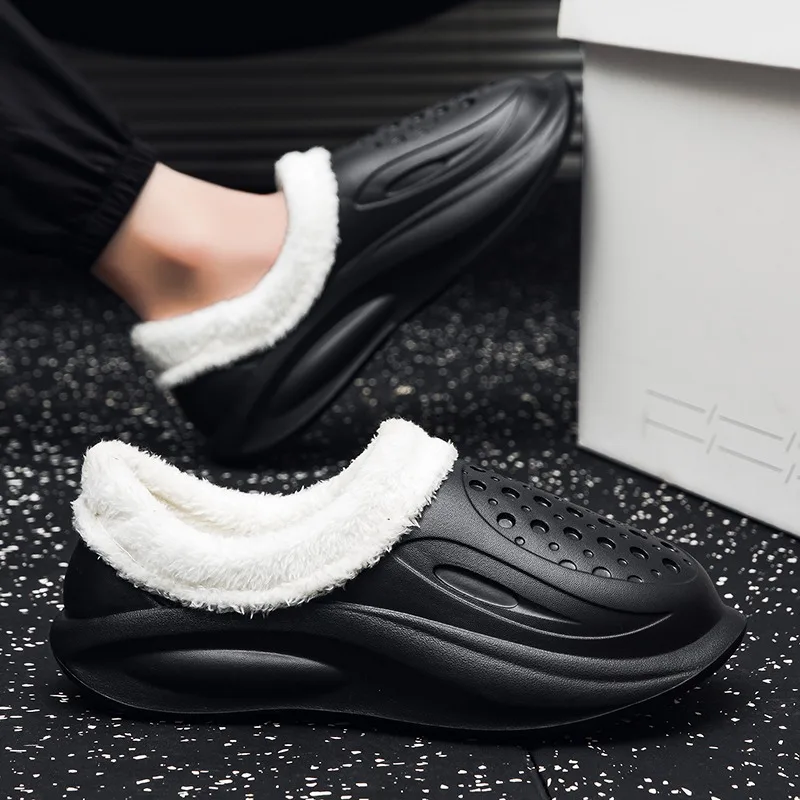 Cotton Slippers for Men and Women,Autumn and Winter,Suitable for Indoor and Outdoor Wear,Warm,Fleece-Lined,Waterproof,Non-Slip