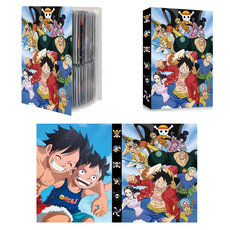 240PCS Anime One Piece Luffy Zoro Shanks OPCG Cards Album Book Anime Map Letter Holder Binder Notebook Collection Folder Toys