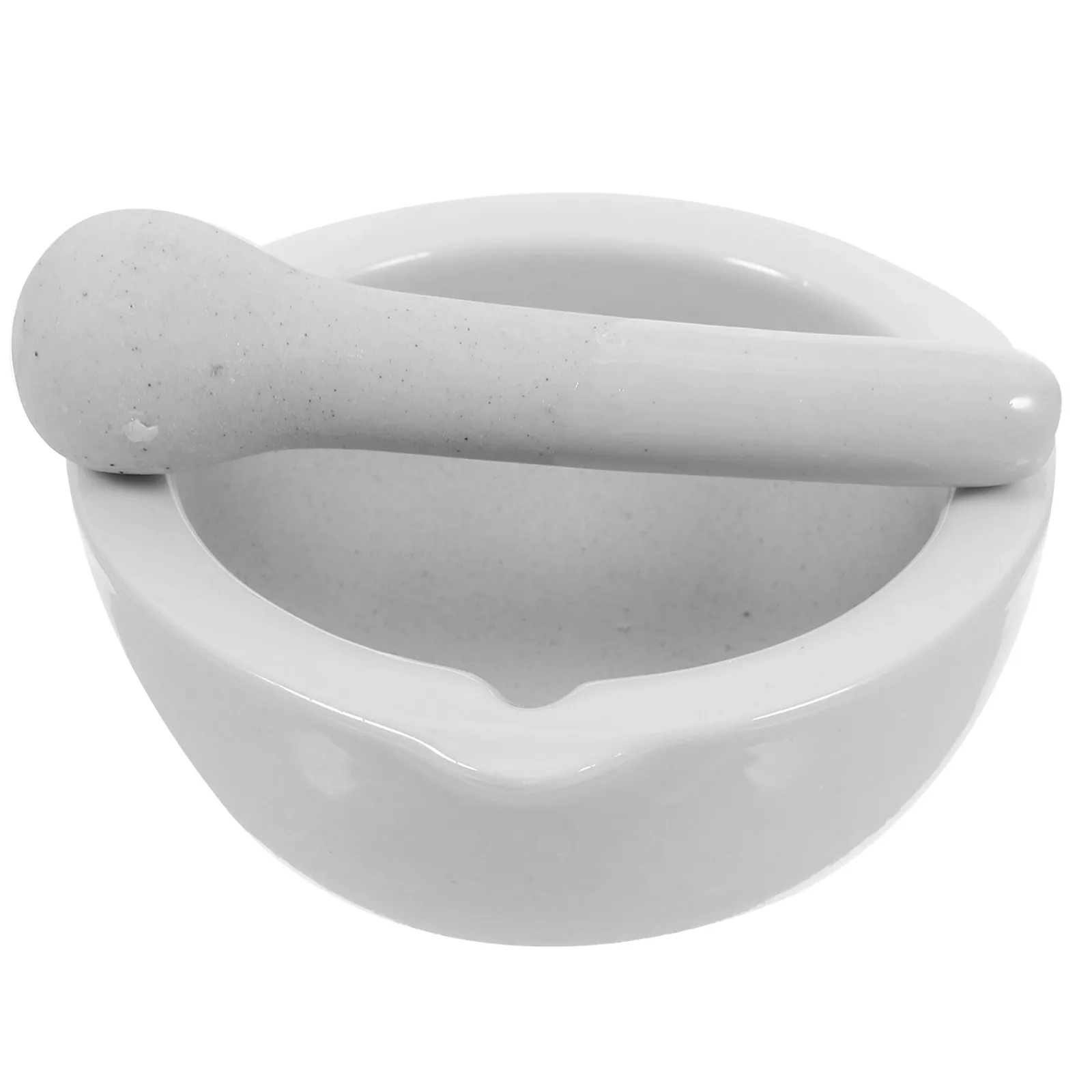 1Set Ceramic Mortar and Pestle Set Lab Use Ergonomic Design Easy Clean High Temperature Stable for Grinding Spices Pills Herbs