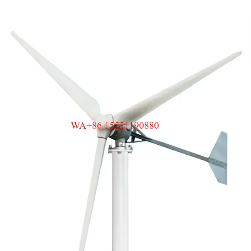 WMWMNU 10kW Horizontal Axis Wind Turbine Generator 13kW Max 7.8m Wheel Diameter Reinforced Glass Fiber Blades Grid 220V Home