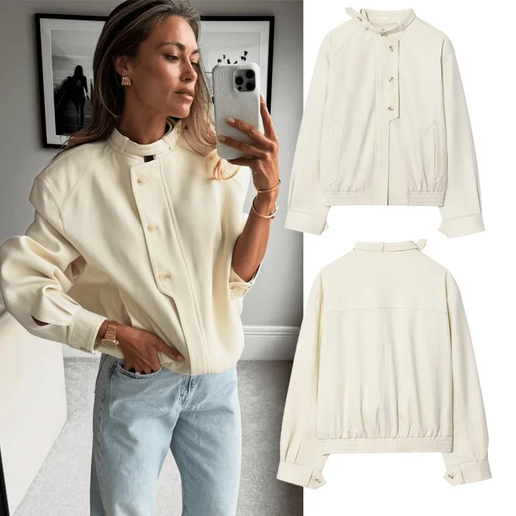 

Fall Casual COAT Chic Casual High Street Woman Jackets Zipper Buttons Loose Jacket Fashion Autumn Pockets Vintage Mujer Outwear