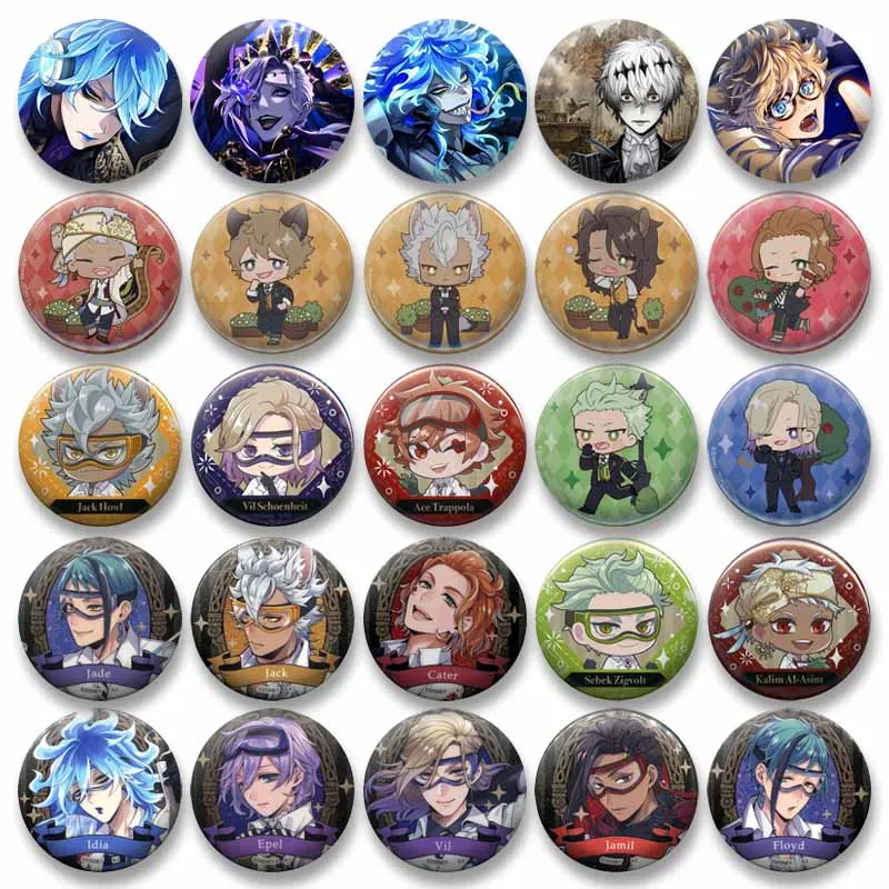 

Cartoon Figure Idia Shroud Lilia Vanrouge Riddle Enamel Pins Anime Twisted Wonderland Button Brooches on Backpack Jewlery Badges