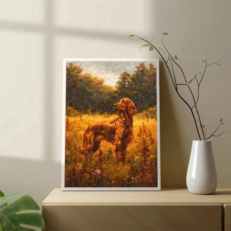 Vintage Dog Finnish Spitz Basset Hound Hunting Poster Canvas Printing Wall Art Picture for Farmhouse Home Decor Dog Lover Gift