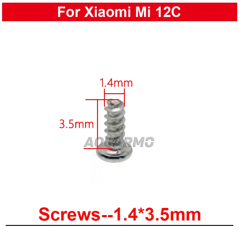 100Pcs Screw Internal screws For Xiaomi 12C Mi12C Replacement Parts 1.4*3.5mm