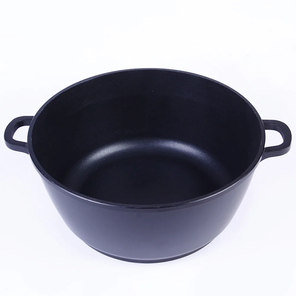 

Black Aluminum Double Handle Cooking Pot Delicate Skillet Instant Noodle Soup Pan Multi-Function Kitchen Cookware for Home