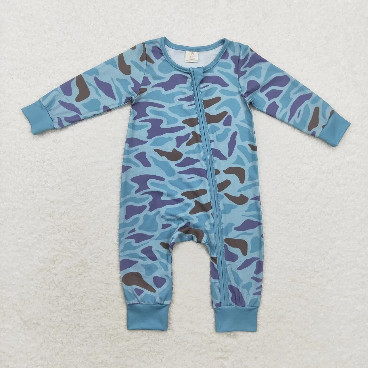 

Wholesale Newborn Coverall Bodysuit Jumpsuit Baby Boy Zipper Children Long Sleeves Camo Romper Kids Toddler Blue One-piece