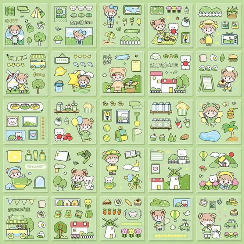 สติกเกอร์ตกแต่งไดอารี่รูปสัตว์น่ารักๆ20ชิ้น/เซ็ต