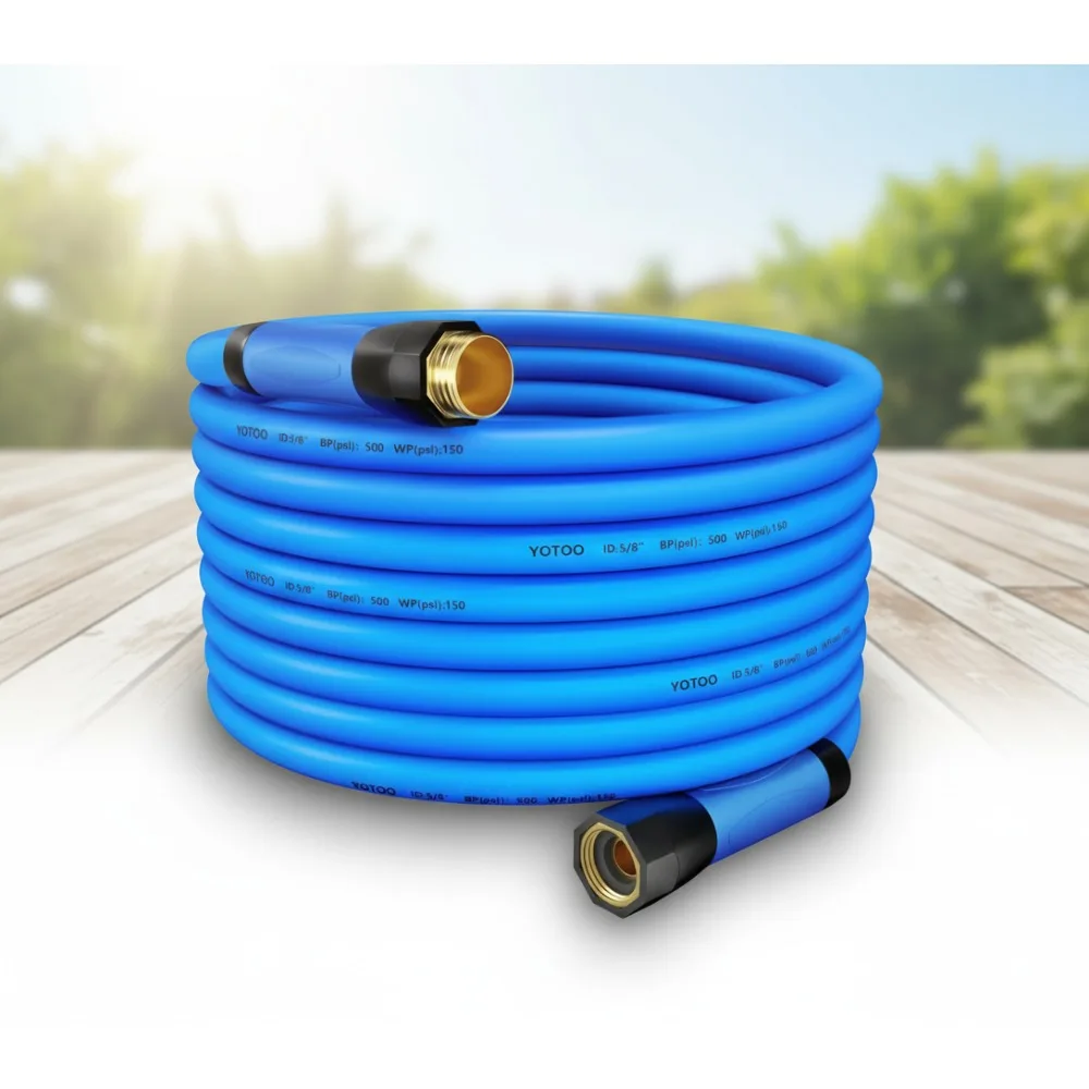 

Heavy Duty Garden Hose 5/8" x 75ft 150 PSI Kink Resistant Flexible with Brass Fittings for Home Lawn Watering