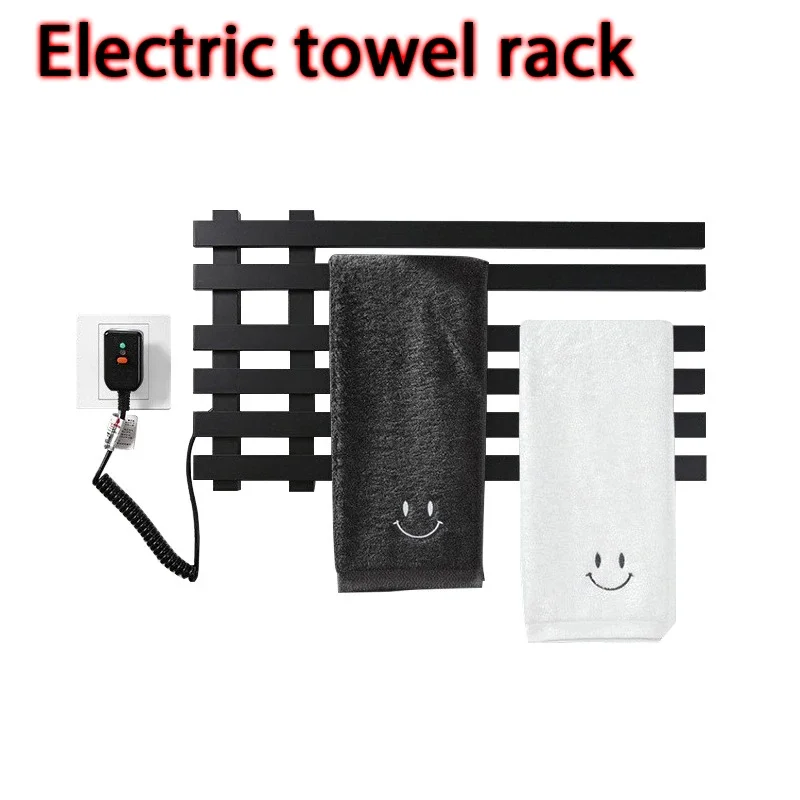 

Black/White/Gray Electric Heating Towel Rack Thermostatic Dry Bathroom Touch Digital Display Towel Wall Mounted Saving Electric