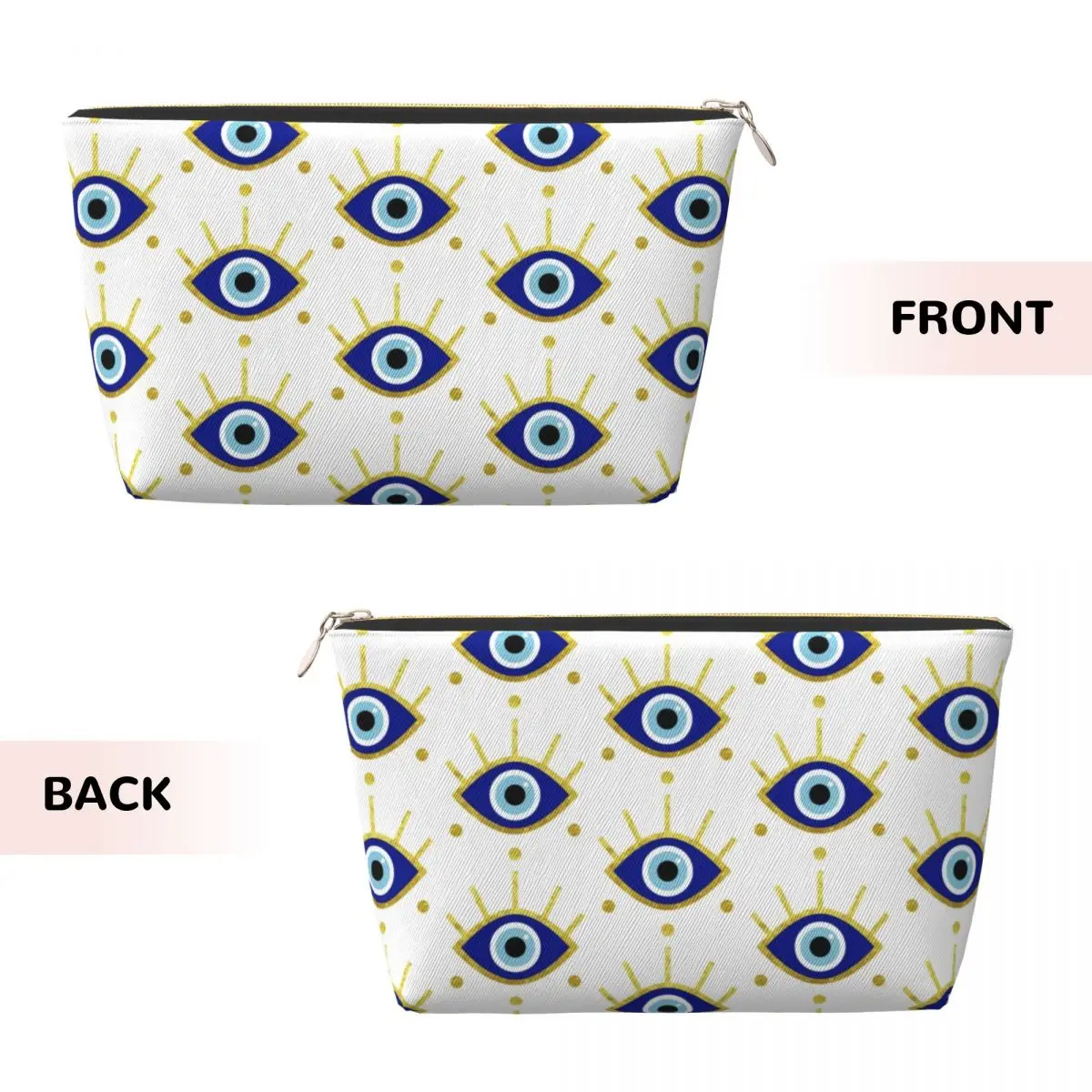 Custom Travel Mediterranean Evil Eye Protection Toiletry Bag Spiritual Amulet Cosmetic Makeup Beauty Storage Dopp Kit Case