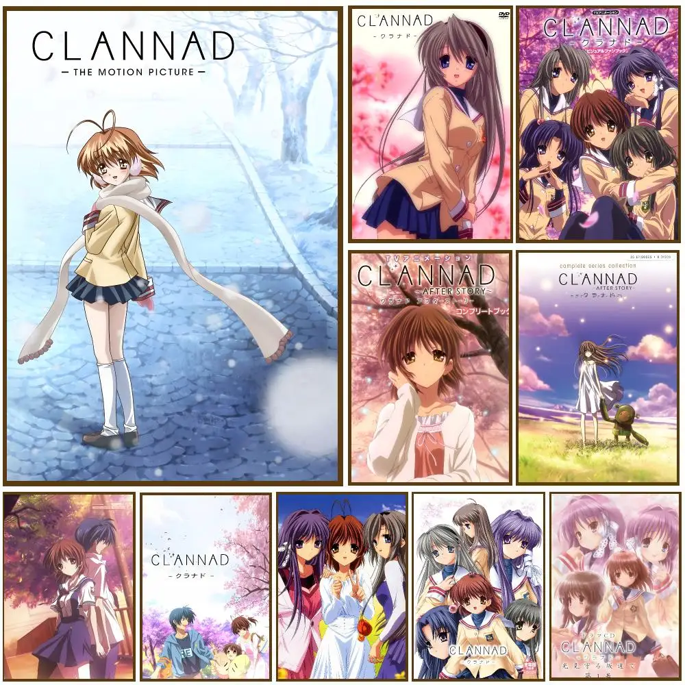 Clannad Anime Emotional Slice of life Poster Self-adhesive Advanced Aesthetic Printing Paper Wall Art for Living Room Home Decor