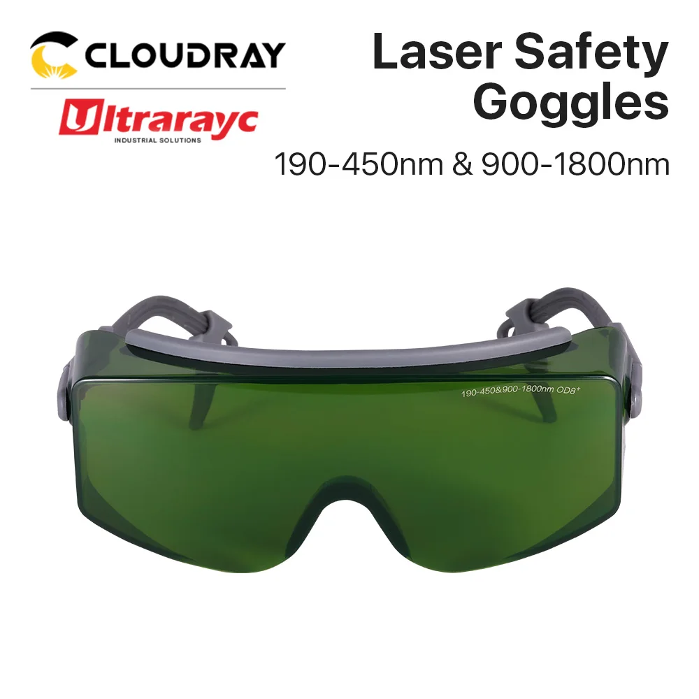 Ultrarayc UV Fiber 1064nm Laser Safety Goggles OD8+ 190-450nm & 900-1800nm Green Protective Glasses Shield Protection Eyewear