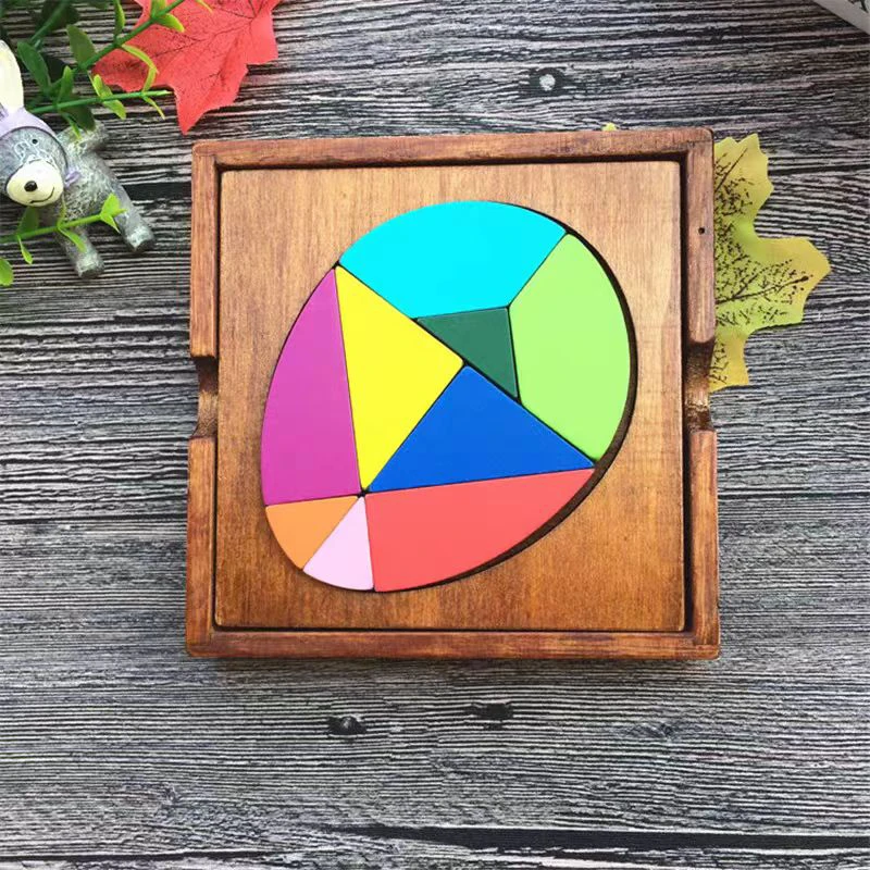 Cajas De madera Rompecabezas en forma De huevo y Rompecabezas Juegos De rompecabezas Montessori Tangram Juegos De Ingenio y Habilidad Mental