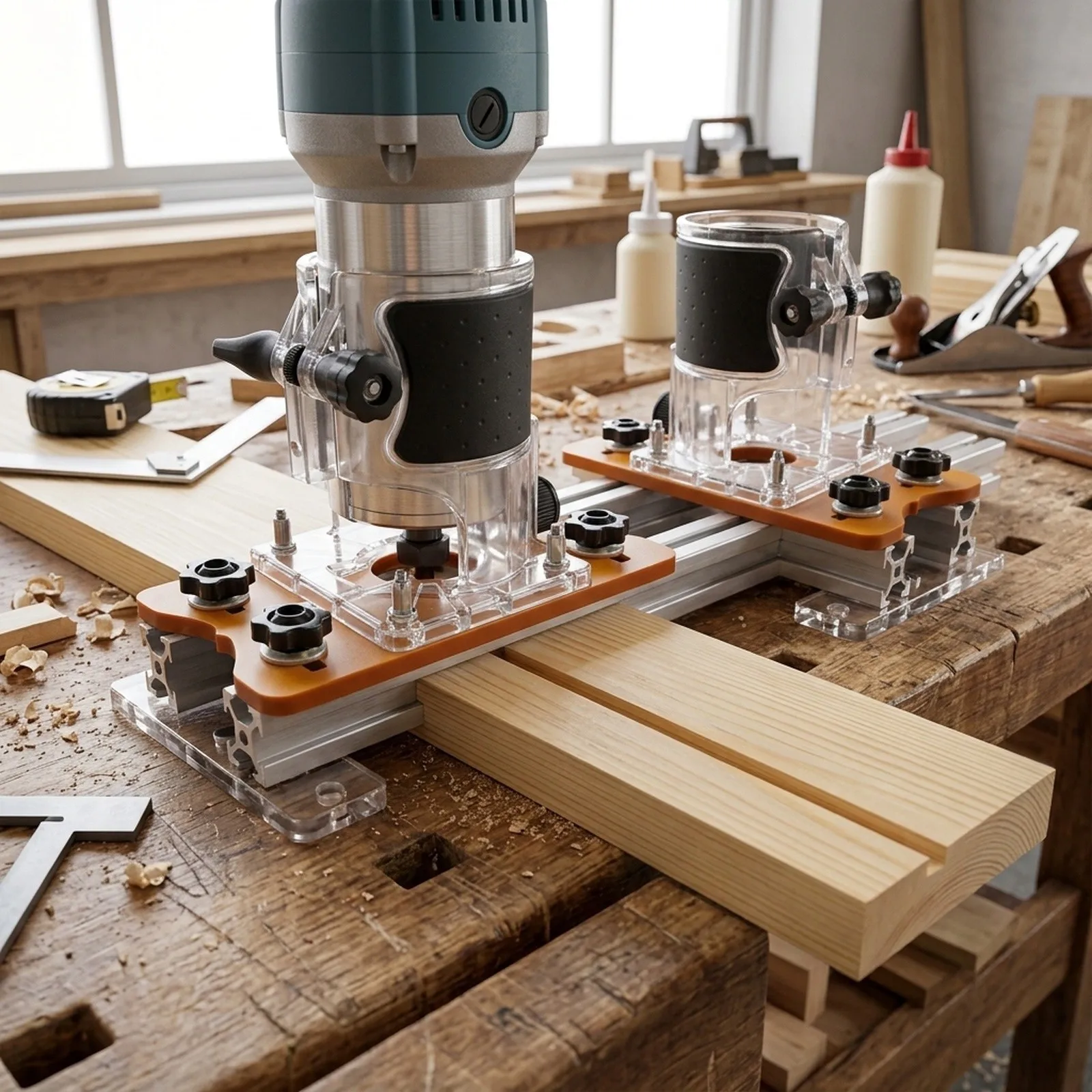 Carpentry Tool Slotting Bracket Plastic And Metal Construction Portable And Lightweight Design For Various Woodworking Tasks