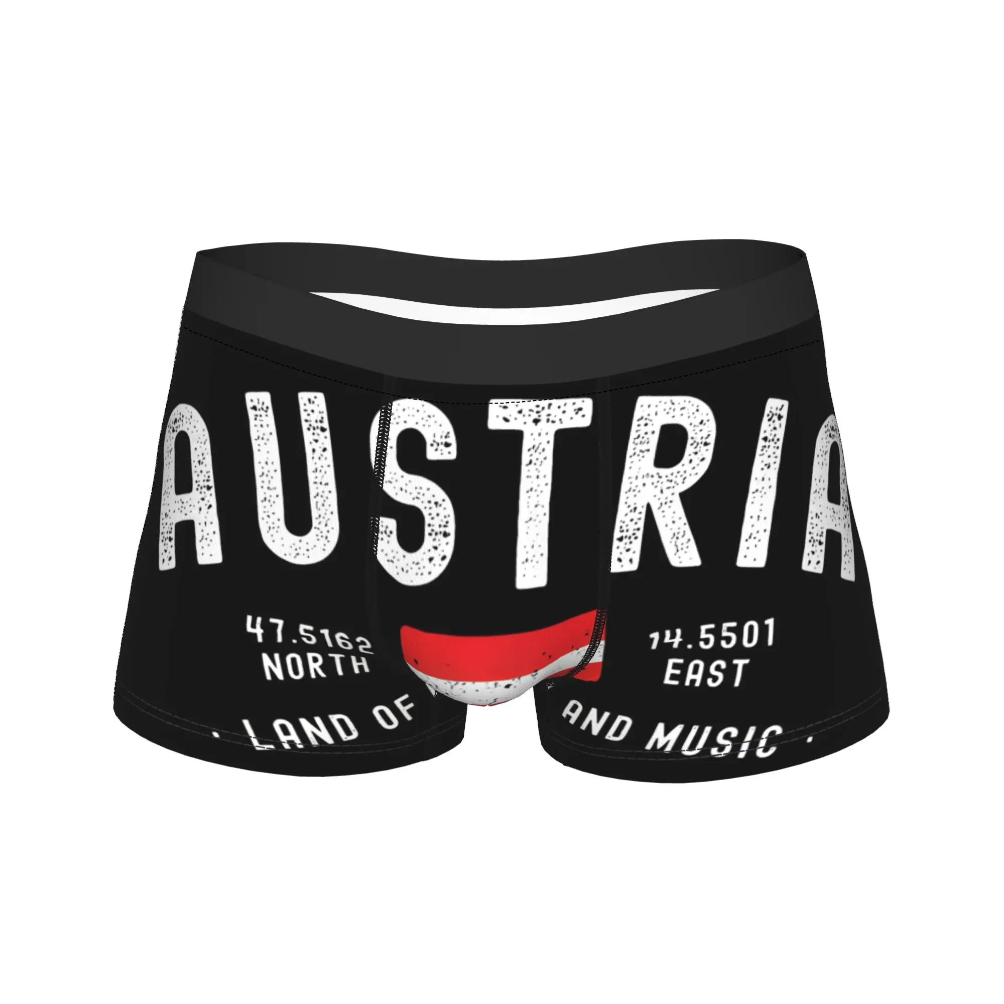 Vintage Austria Coordinates Flag Shorts Briefs  Underwear Hot Sale Male Elastic Trunk Custom Oversize Panties