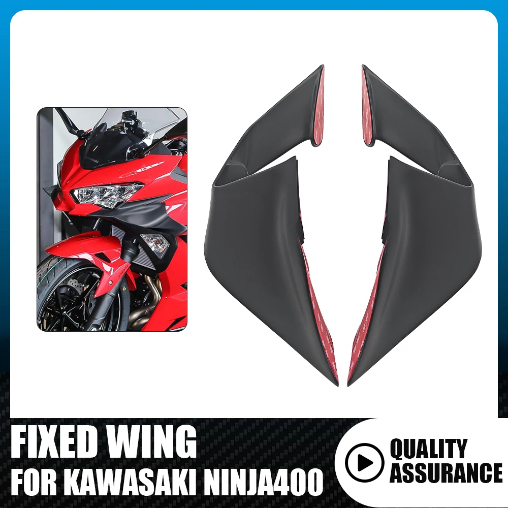 

For Kawasaki Ninja400 2018- 2020 2022 2023 Motorcycle Accessories Fairing Side Wing Aerodynamic Wing Kit ABS Plastic Fixed Wing