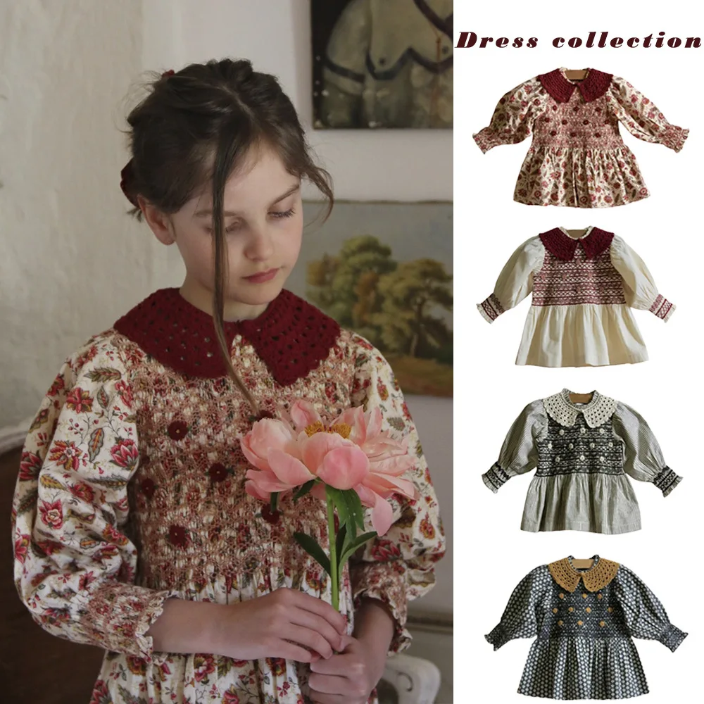 

Детский топ 2023, осенне-зимняя рубашка BD для девочек с цветочным узором и вышивкой для тяжелой промышленности