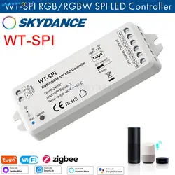 Skydance Music WiFi 2.4G RF RGB/RGBW Pixel IC SPI LED Controller WT-SPI R9 Remote WS2812 WS2815 Sk6812 LED Strip Module 5V-24V