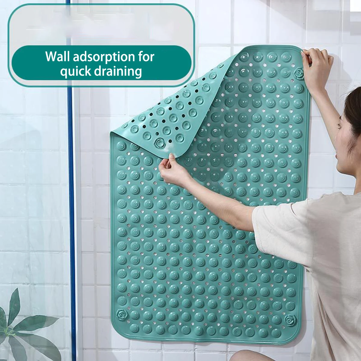 1PC PVC Anti-skid Bath Mats Rectangle Soft Shower Bathroom Massage Mat Suction Cup Non-slip Bathtub Carpet Large Size