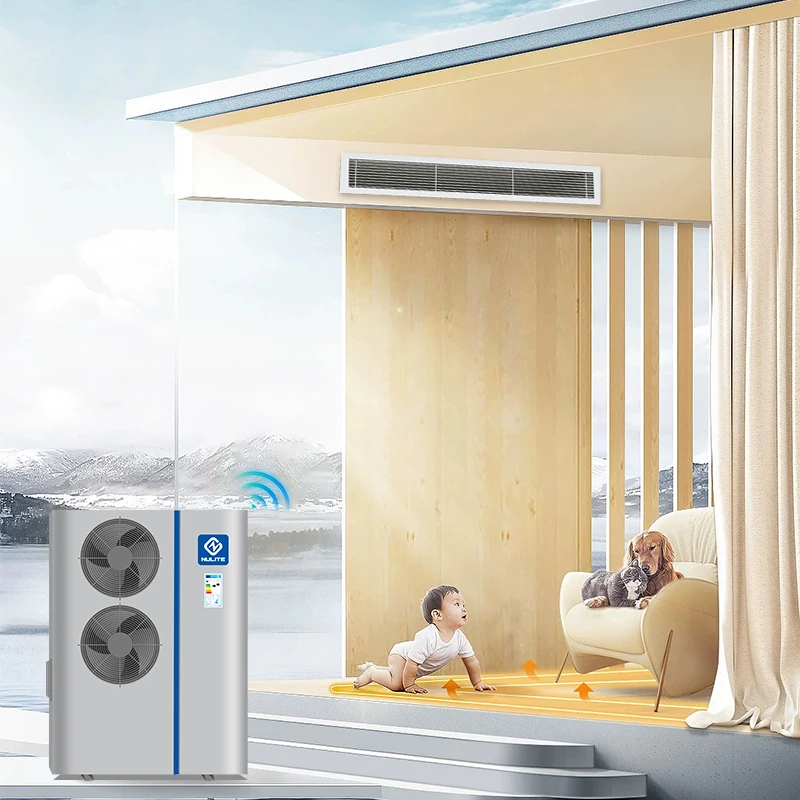 Europe CE Oem R32  Wifi 8kw 12kw Heat Pump Water Heater All In One Buffer Water Tank Air Water Heatpump Heat Pump