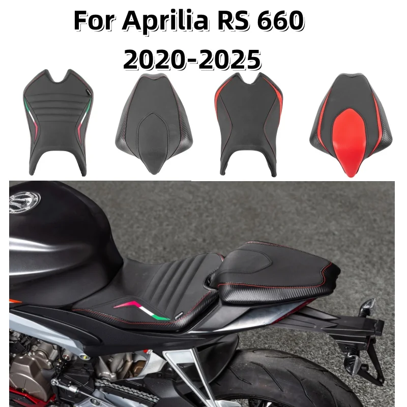 

Motorcycles Front Driver Seat Rider Saddle Solo Cushion Rear Pasenger Seat Cushion Pillion Pad For Aprilia RS 660 2020-2025