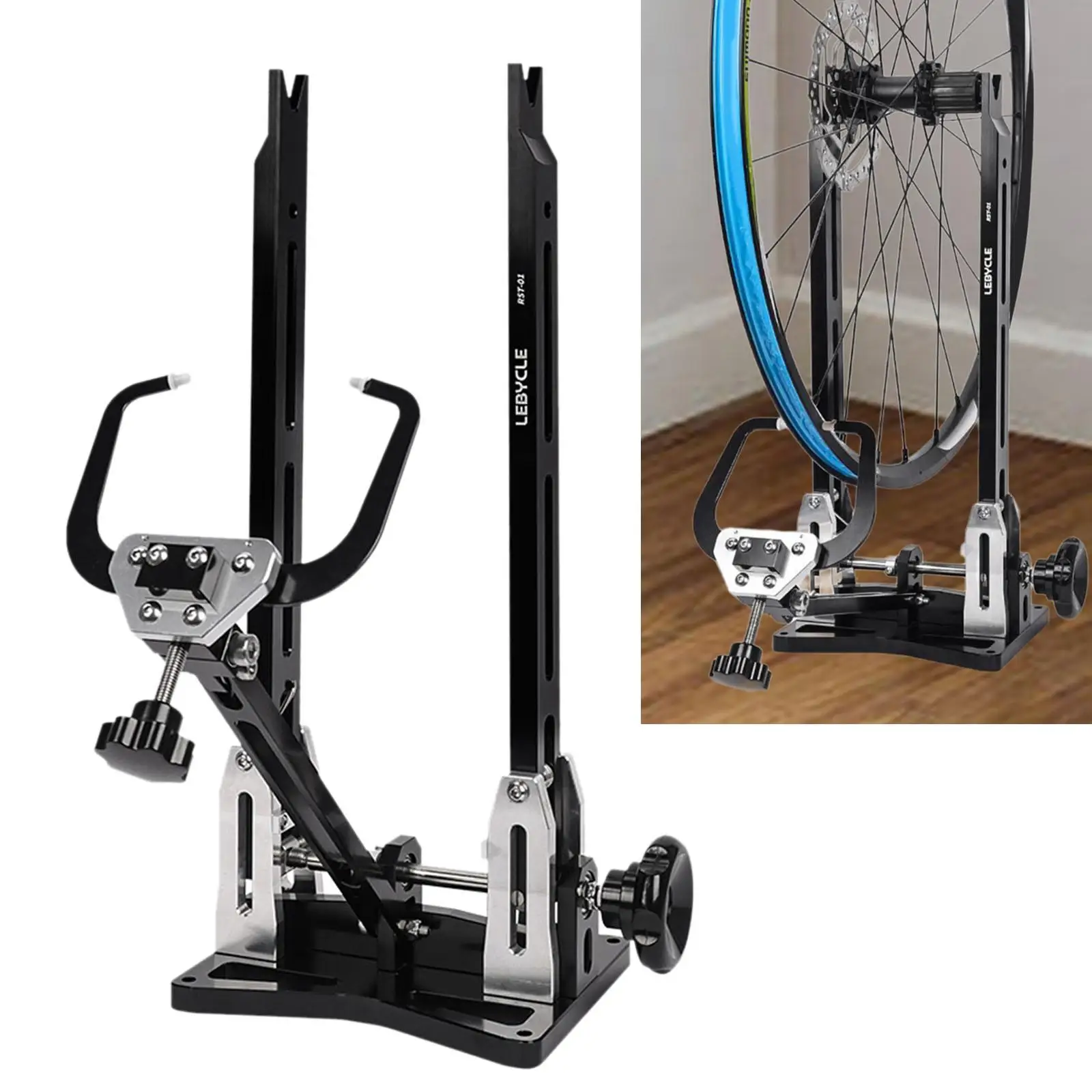 Bike Wheel Truing Stand Support Professional Portable Metal Bracket Heavy Duty Repairing Accessory Workstand Alignment Balance