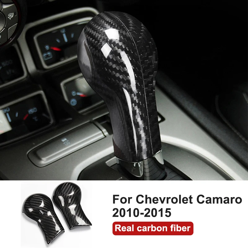 

For Chevrolet Camaro 2010-2015 Car Gear Shift Head Cover Decorative Sticker Carbon Fiber Interior Modification Accessories