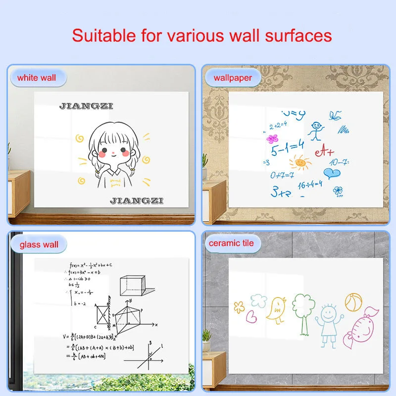 45x1000cm Electrostatic Whiteboard Stickers Removable Non-invasive Wall Children Graffiti Painting Board Hanging-On Wall Sticker