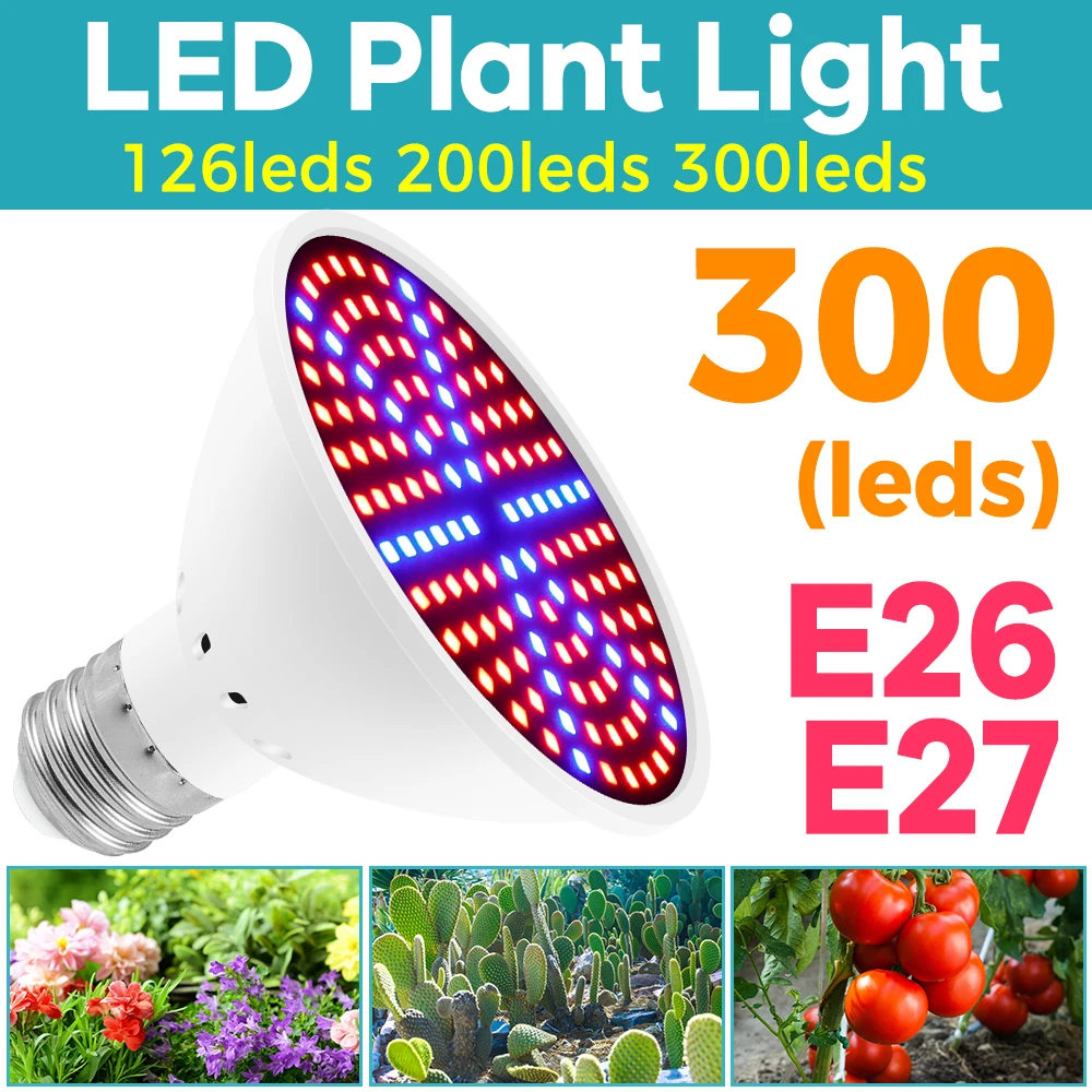 

E27 LED Plant Grow Light Full Spectrum Indoor Hydroponics Flower Seedling Vegetables Cultivation Lamp Growth Box Bulb AC85V-265V