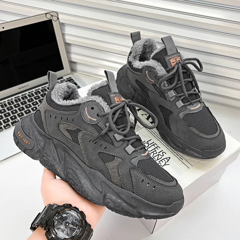 أحذية فور سيزونز الرجالية أحذية رياضية قابلة للتنفس أحذية كاجوال مسطحة أحذية الجري المضادة للانزلاق في الهواء الطلق أحذية رجالية أحذية قطنية دافئة #1