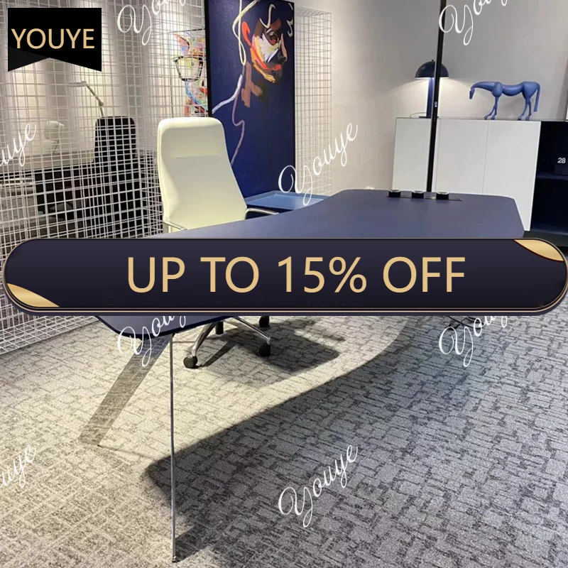 Q Beautiful Computer Table Work Aesthetic Modern Writing Reading Office Desk Study Portable Executive Bureau Office Furniture