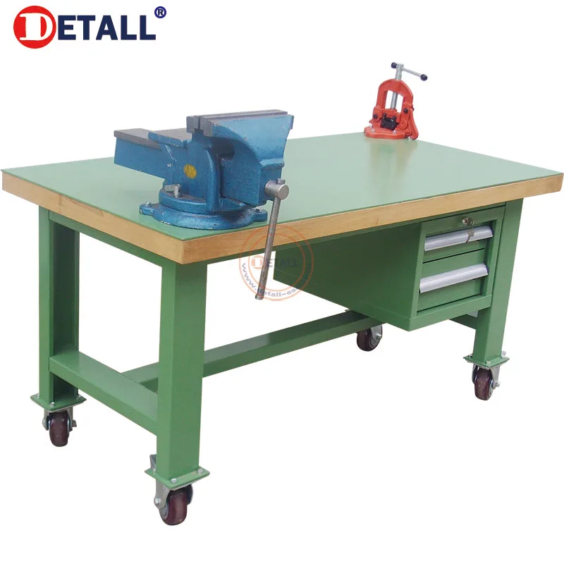 customized heavy duty beech woodworking workbench with vise