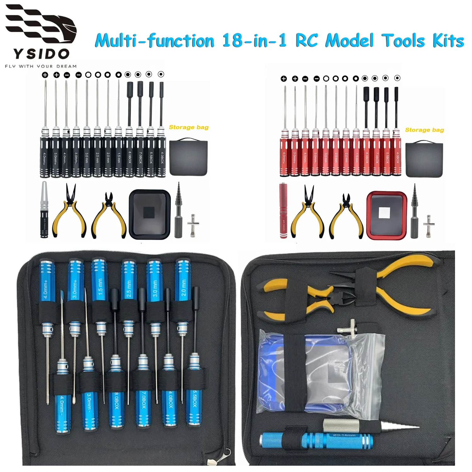 

Многофункциональные наборы инструментов для радиоуправляемых моделей 18-в-1, отвертка/плоскогубцы/шестигранная втулка/розетка/гаечный ключ, ремонтный ящик для радиоуправляемых самолетов, запчасти для радиоуправляемых автомобилей