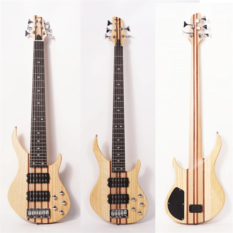 جيتار كهربائي مكون من 4 أوتار و5 أوتار و6 أوتار، رقبة عالية الجودة من خلال الجسم، باس كهربائي نشط