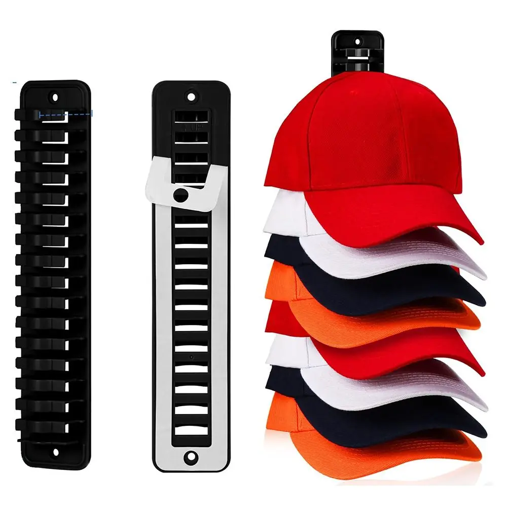 

Closet Cap Rack Hat Organizer Space Saving Sundries Storage Adhesive Hat Hooks Plastic for Door Closet Hat Hanger Holder