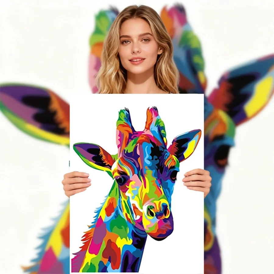 

2026 New style Giraffe Printed Cross Stitch Patterns DIY Embroidery Craft Painting Handicraft Needlework Promotions Sales Gift