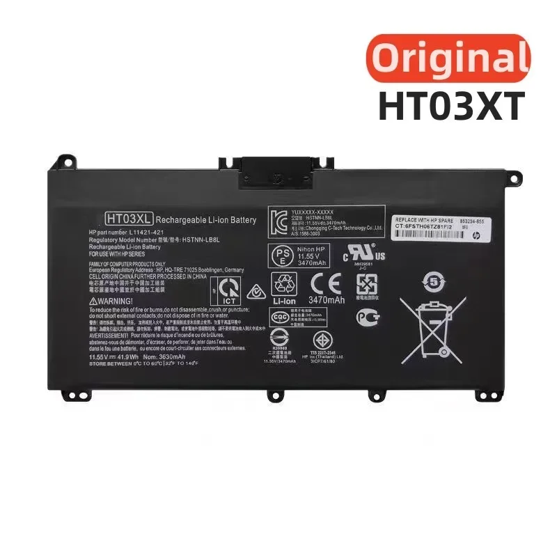 

100%Original 3470mAh for HP HT03XL TF03XL TPN-Q207 Q208 Q210 C135 C136 I130 I131 W131 14-CE0030TX 15-CS0049TX Laptop Battery
