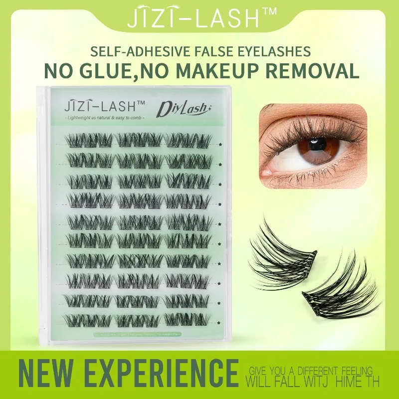 

JIZI-LASH Self Adhesive Cluster Lashes Popular Fluffy False Eyelashes Glue Free Eyelashes Manga Individual Makeup Tools