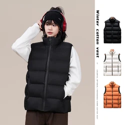 New Women'S Autumn And Winter Fashion Thick Down Cotton Vest Female Trendy Versatile Shoulder Warm Loose Casual Sleeveless Coat