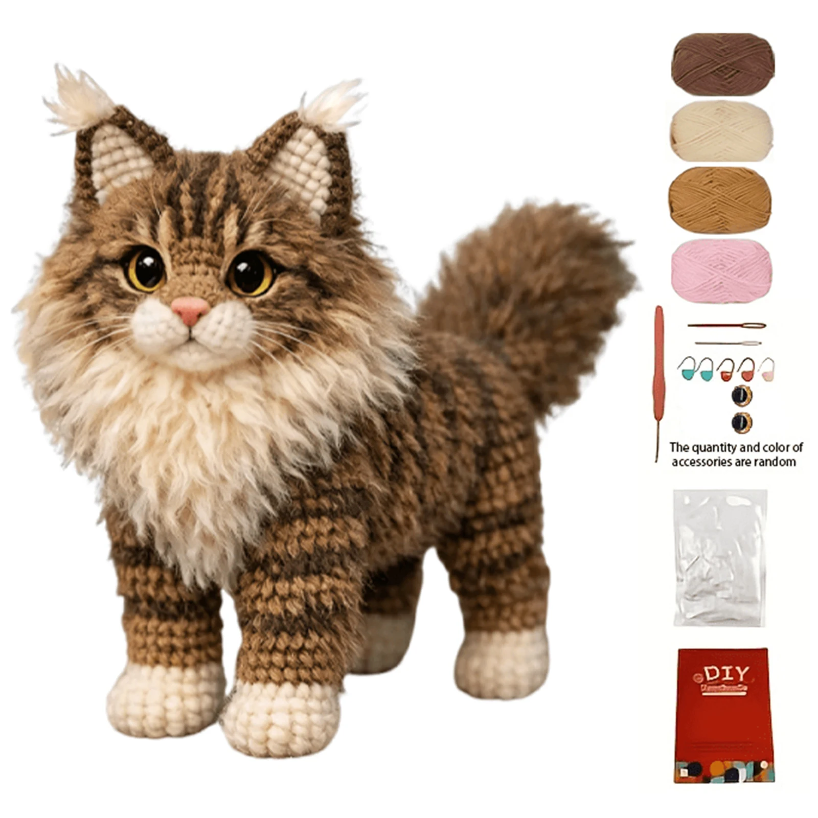 Art Craft Yarn - Kit de crochet pour chat tigré