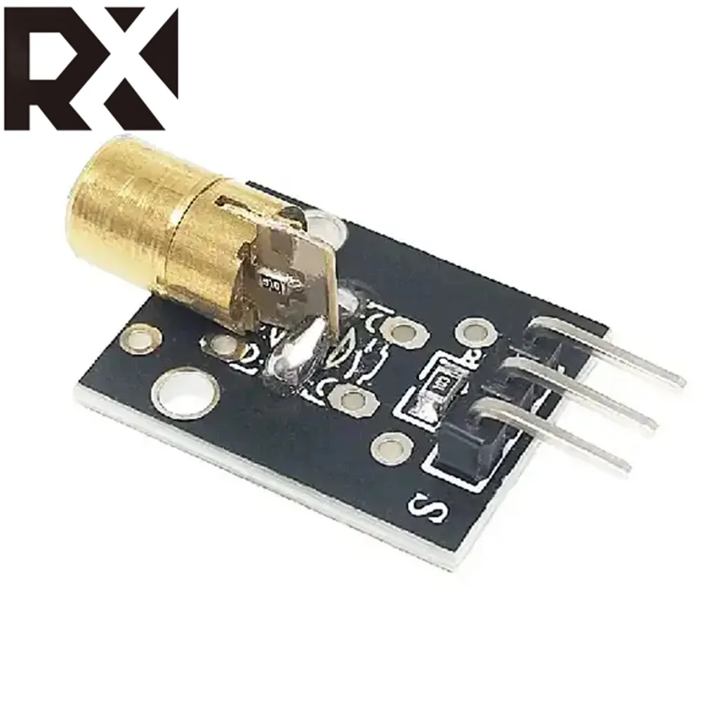 5pcs  KY-008 650nm Laser sensor Module 6mm 5V 5mW Red Laser Dot Diode Copper Head for Arduino